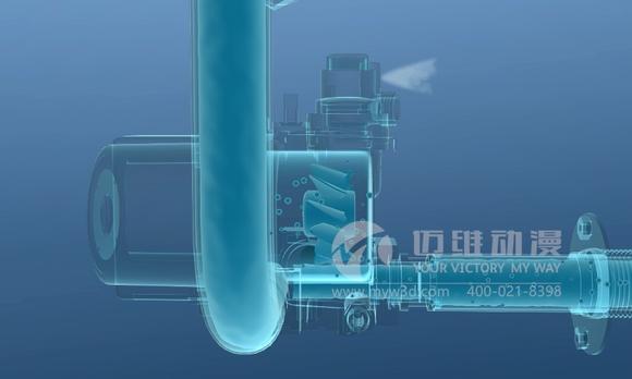 热泵系统三维动画-空气能热泵系统三维动画展示-系统原理三维动画 
