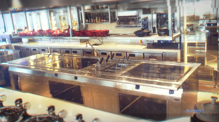 厨房地沟烟罩产品演示三维动画-厨房设备三维动画-上海三维动画 