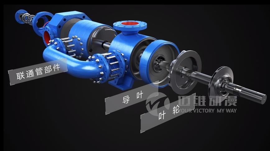 多级离心泵产品演示三维动画-泵行业三维动画-上海产品动画制作 